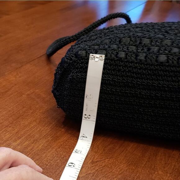 BOHO Black braid and ribbon evening or special‎ occasion shoulder bag vintage - Picture 3 of 10